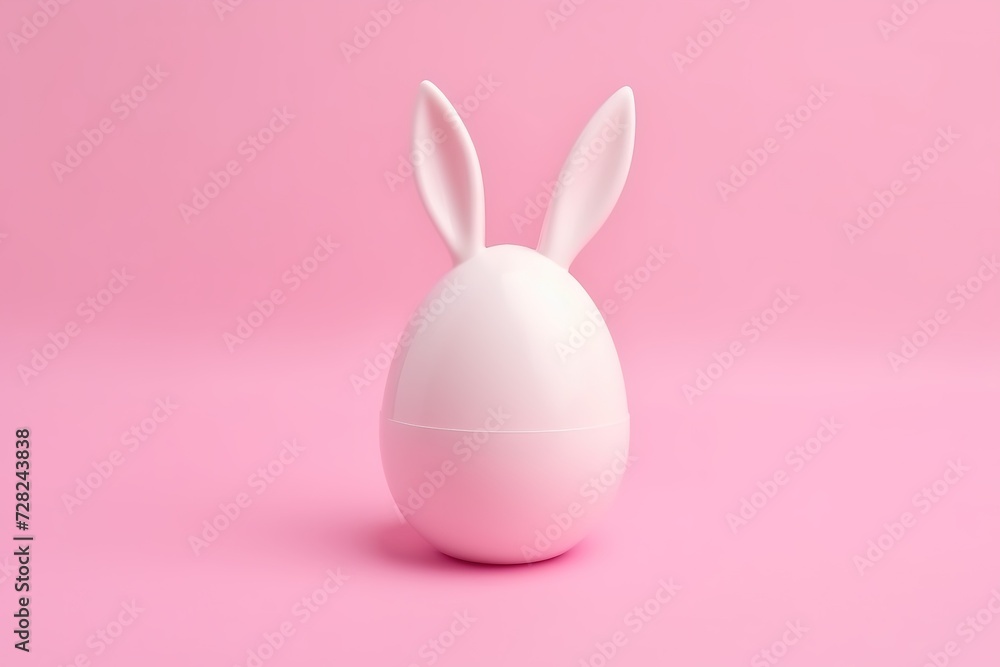 Obraz premium Happy Easter background, Easter eggs scene, Easter bunny ears with easter eggs, Easter poster background template with Easter eggs in the nest, Easter party concept.