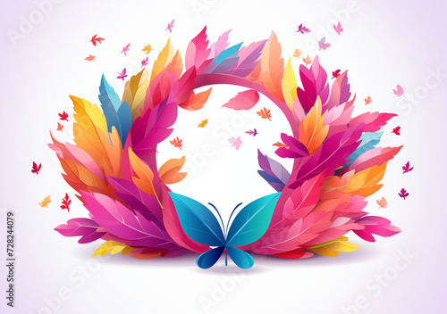 The World Cancer Day logo with colorful leaves