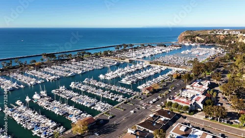 Aerial View of Boats in Dana Point Harbor in Souther California photo