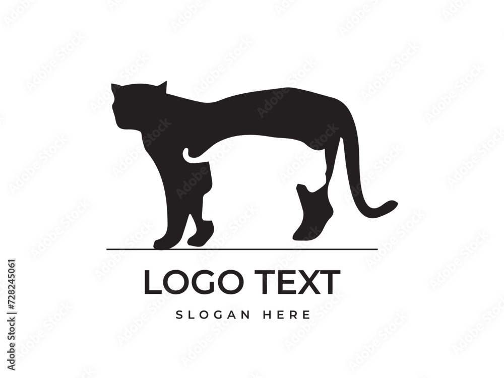 Big cats wild file logo template