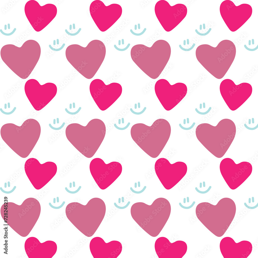 Colorful love pattern with white background.