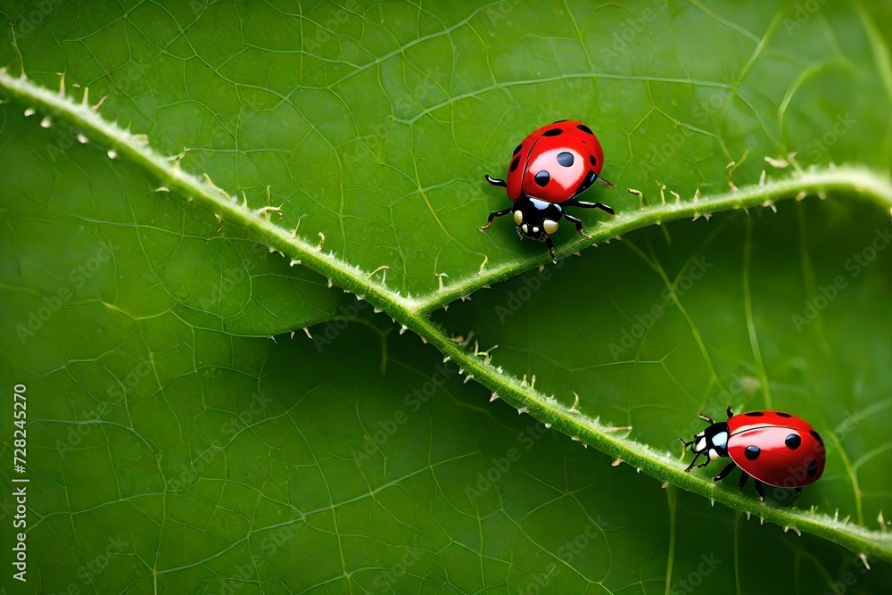 Lady bug climbing green grass Lady bug climbing green grass