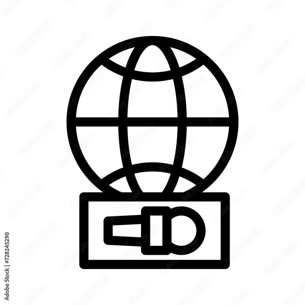world news line icon illustration vector graphic. Simple element illustration vector graphic, suitable for app, websites, and presentations isolated on white background world news line icon illustration vector graphic. Simple element illustration vector graphic, suitable for app, websites, and presentations isolated on white background