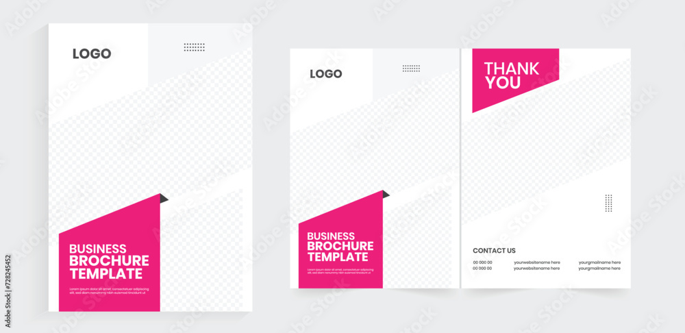 Bifold brochure design. Front and cover page folded brochure layout. Editable EPS- 10 company profile, booklet, or annual report template. Bifold brochure design. Front and cover page folded brochure layout. Editable EPS- 10 company profile, booklet, or annual report template.