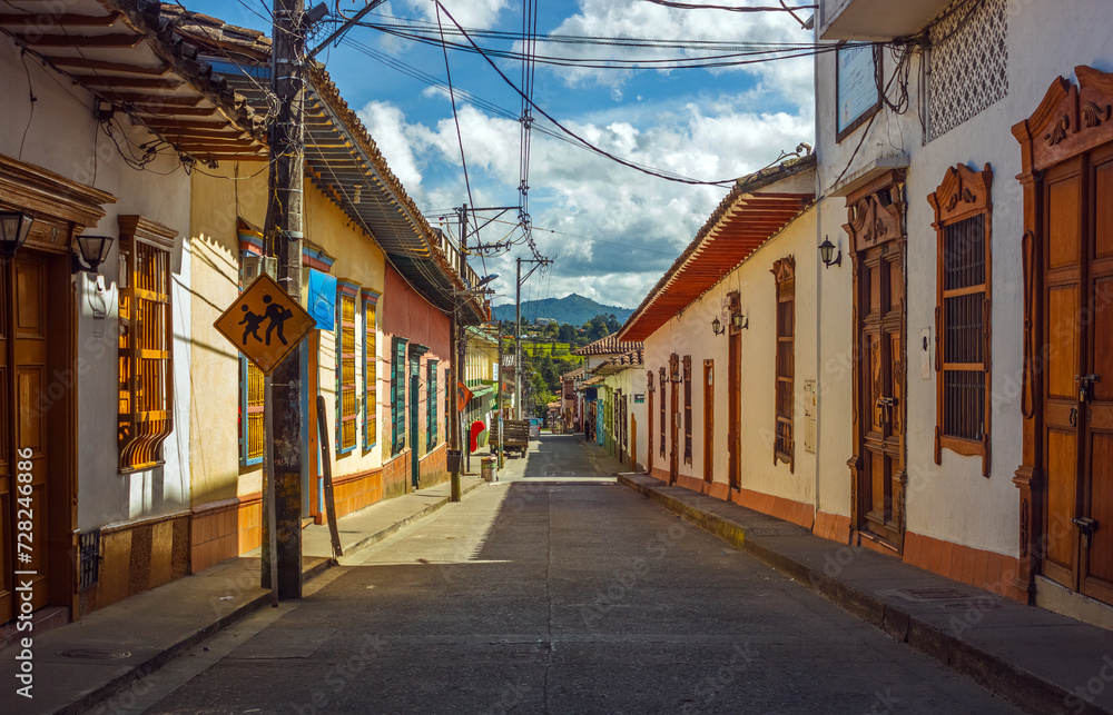 Typical Colombian Country Town Facades