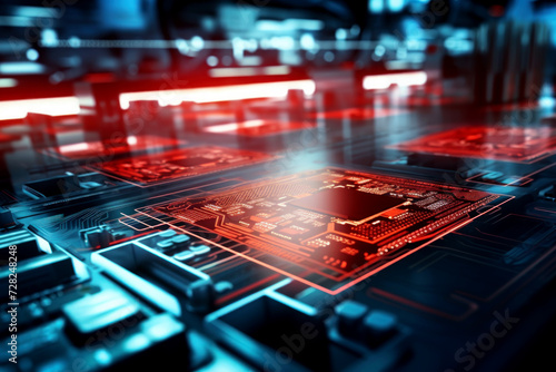 Wallpaper Mural Close Up of Machine With Red Light Emitting Torontodigital.ca