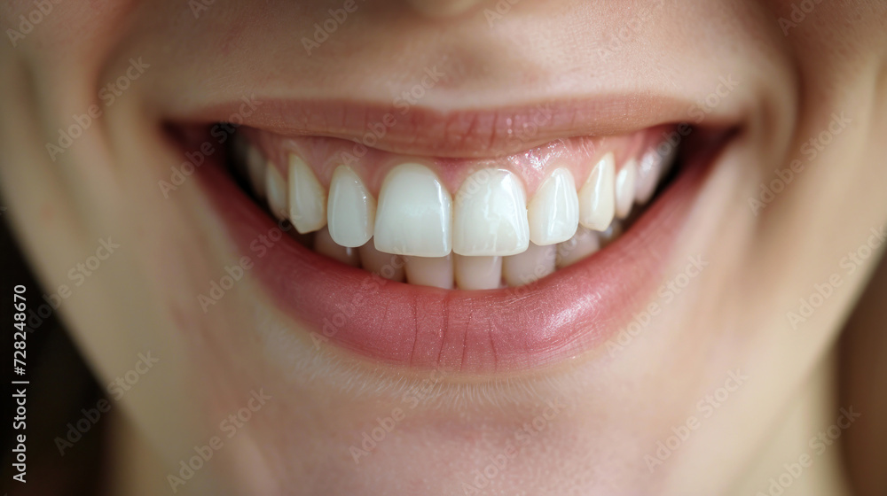 Fototapeta premium Close Up of Womans Smile With White Teeth