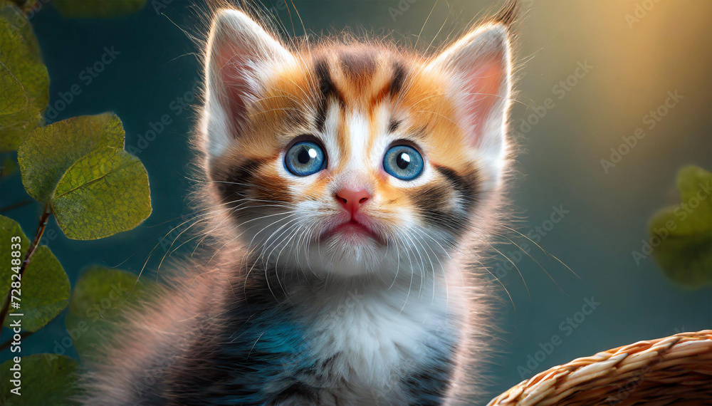 cute kitten looking at camera