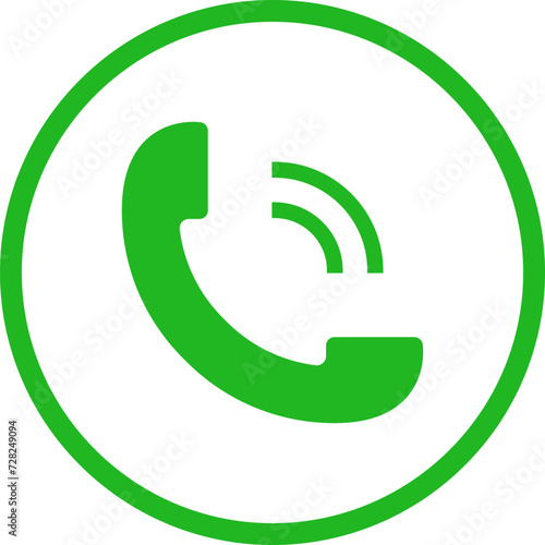 Accept phone symbol sign. Green phone icon. Answer sign vector.