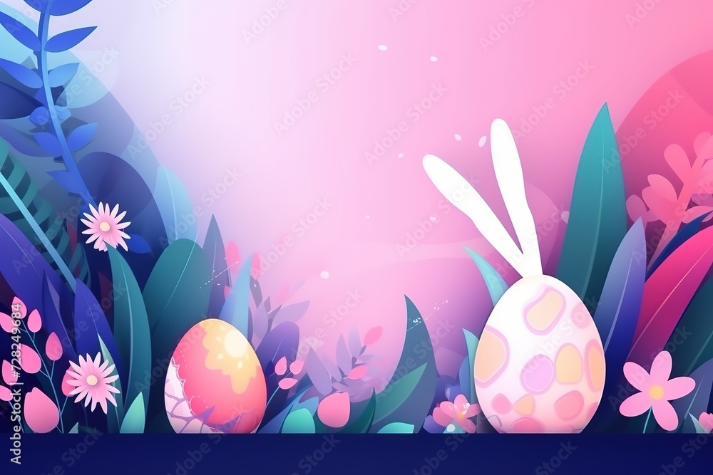 Happy Easter background, Easter eggs scene, Easter bunny ears with easter eggs, Easter poster background template with Easter eggs in the nest, Easter party concept. Happy Easter background, Easter eggs scene, Easter bunny ears with easter eggs, Easter poster background template with Easter eggs in the nest, Easter party concept.