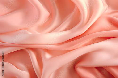 peach silk fabric background.