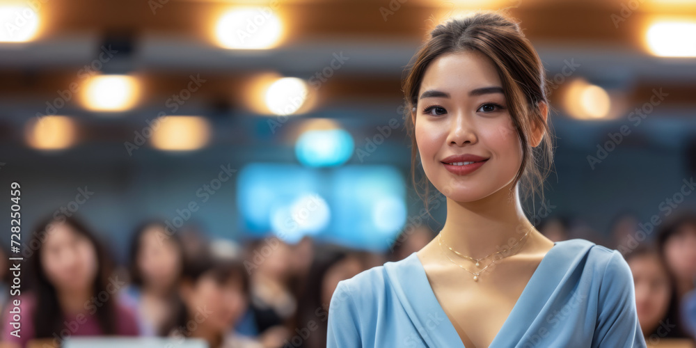 Obraz premium Asian businesswoman during a trining course