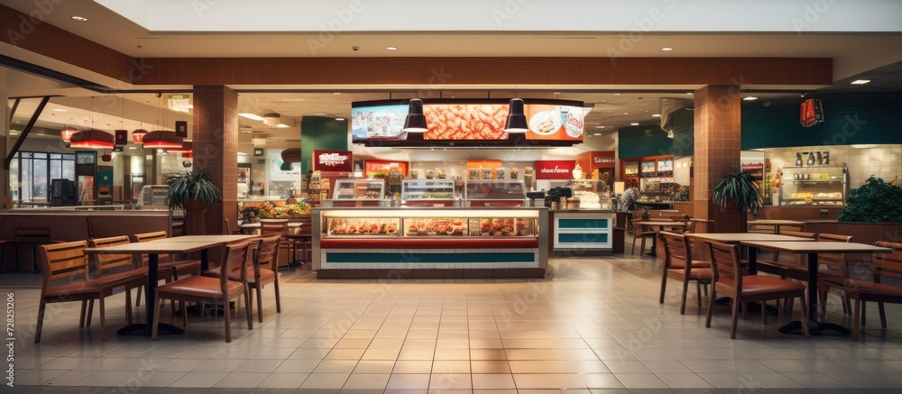 Food court view inside the mall Food court view inside the mall