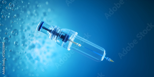 medicine injection bottle flu or measles vaccine. photo