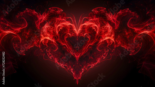 Fiery Heart: Gothic Futurism Abstract for Creative Projects