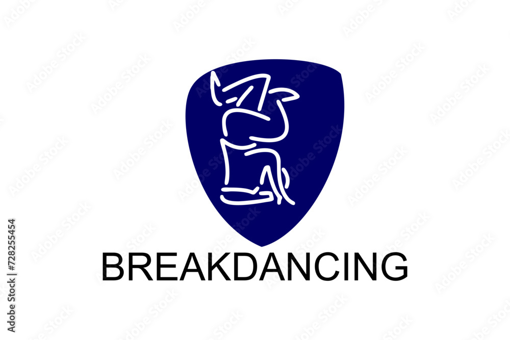 breakdancing vector line icon. dance, practice breakdancing stance. sport dance pictogram illustration.