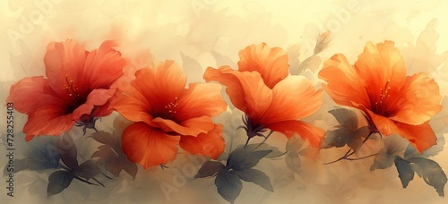 Flower Power A Vibrant Display of Orange and Pink Petals Generative AI