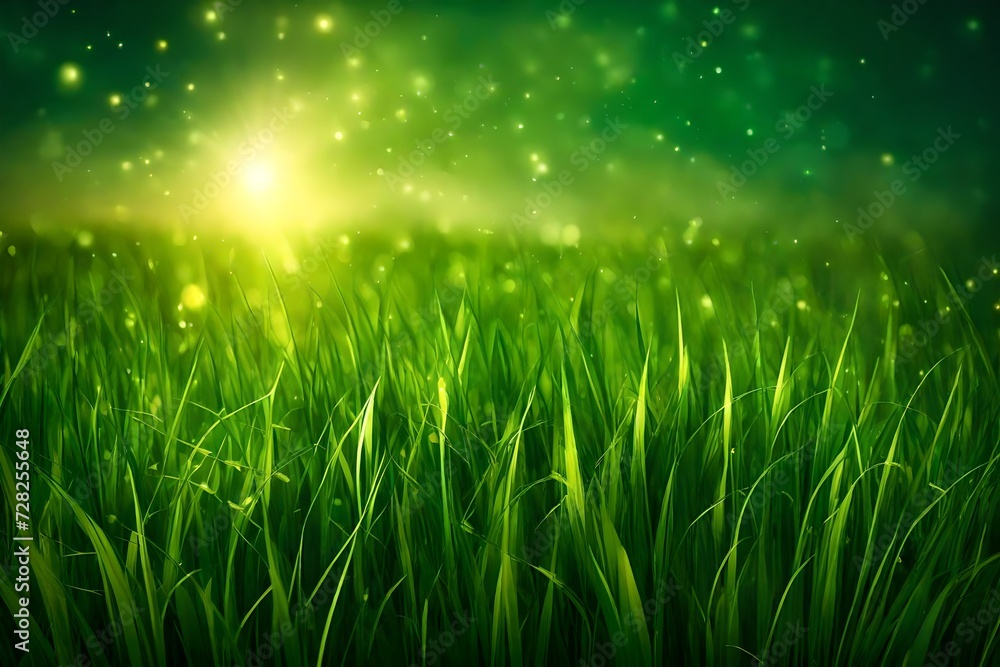  gold in the grass. St. Patricks Day night background naturaly HD glow