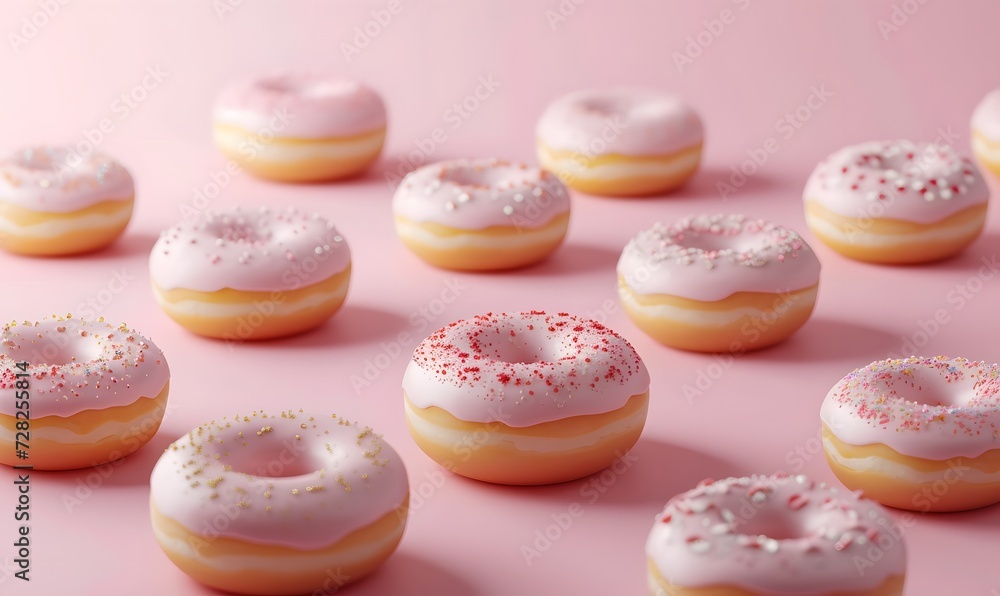 pink and white donuts, Generative AI