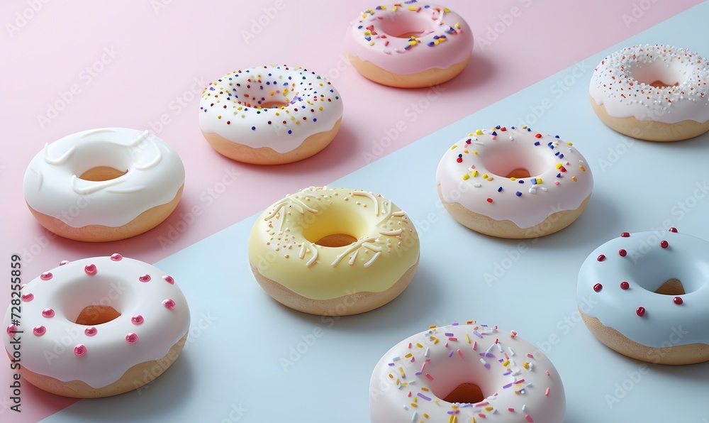 pink and white donuts, Generative AI pink and white donuts, Generative AI
