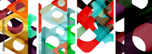 Abstract background set, showcasing a dynamic interplay of triangles. Fusion of modern design and geometric allure