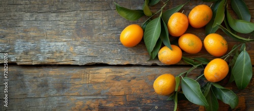 Fresh Kumquats on Aged Wood  An Exquisite Blend of Freshness and Timeless Charm with Fresh Kumquats  Old Wood  and Fresh Kumquats