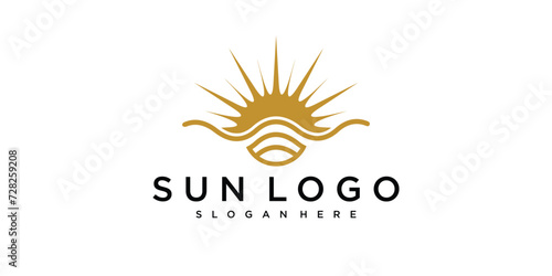 Sun logo design vector template Icon symbol Illustration