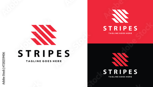Initial Letter S Monogram with Luxury Elegant Stripes Logo Design