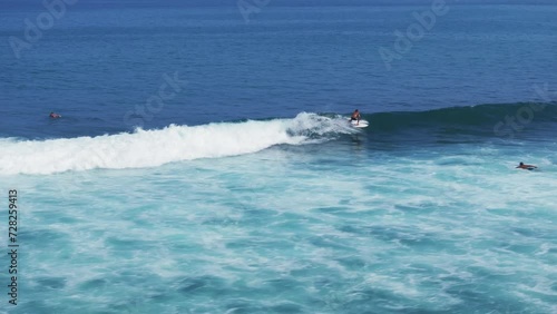 Surfing in Bingin Beach, Uluwatu Bali Island, Indonesia photo