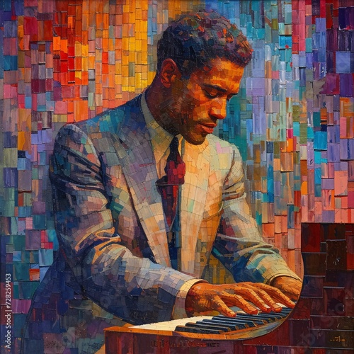 Jazzing Out A Man in a Suit Plays the Piano Generative AI