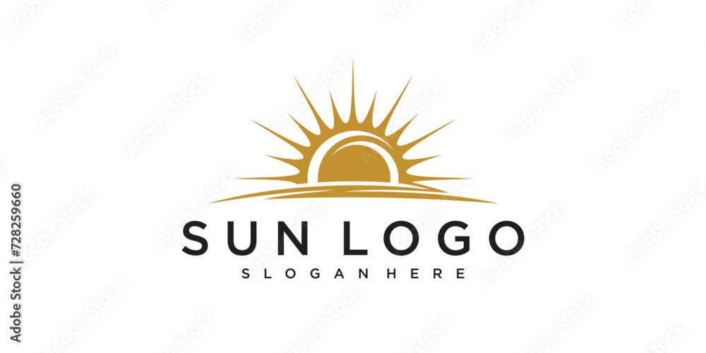 Fototapeta premium Sun logo design vector template Icon symbol Illustration