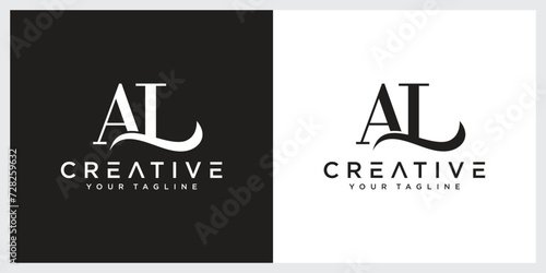 Initial Letter AL Logo Design vector Template.