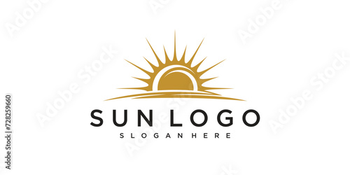 Sun logo design vector template Icon symbol Illustration