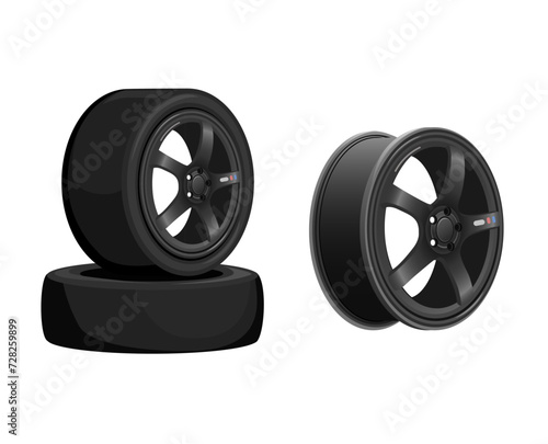 Tire Wheel And Rims Vehicle Part Vector