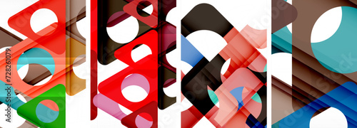 Abstract background set featuring captivating triangles. Harmonious blend of geometry and style, these designs bring modern flair