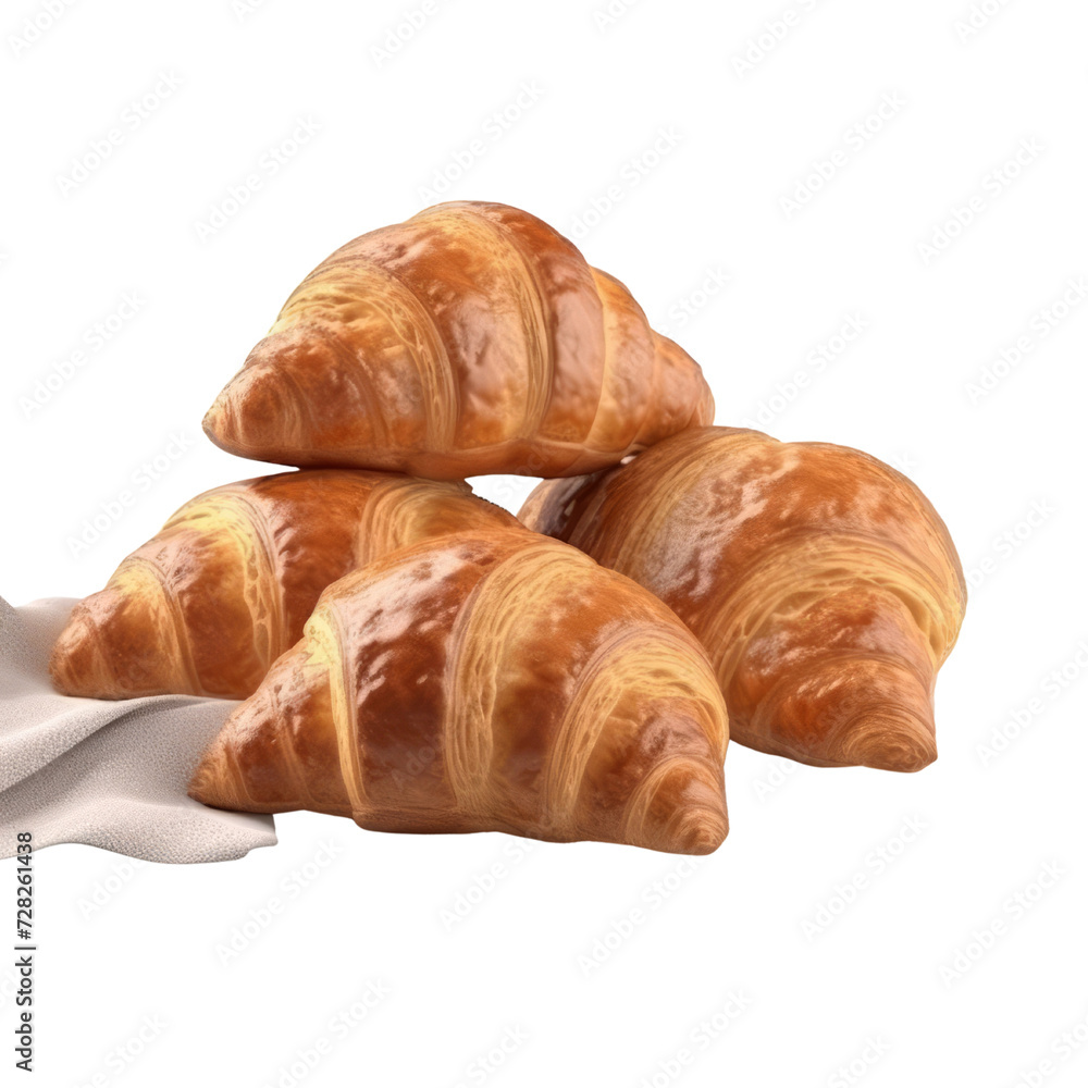 Croissants PNG Cutout, Generative AI Croissants PNG Cutout, Generative AI