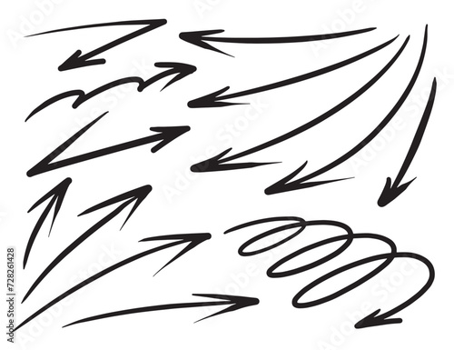 手書き矢印セットベクター