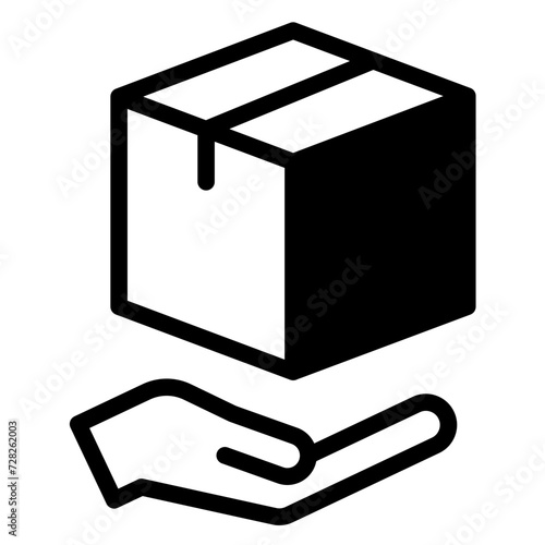box product with hand delivery service icon