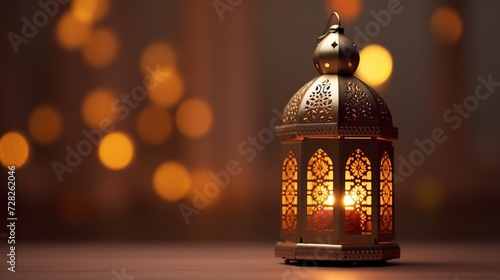 In the style of Anwar Siddiqui, capture the essence of Celebration of Islamic Eid Mubarak and Eid al-Adha lantern in a light background