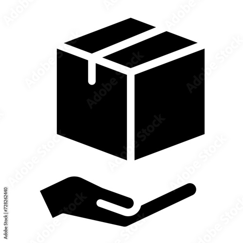 box product with hand delivery service icon