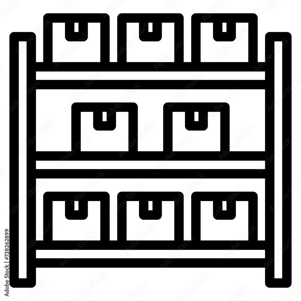 Stock. Boxes on the shelves
Stock. Boxes on the shelves