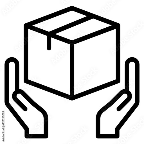 box product with hand delivery service icon