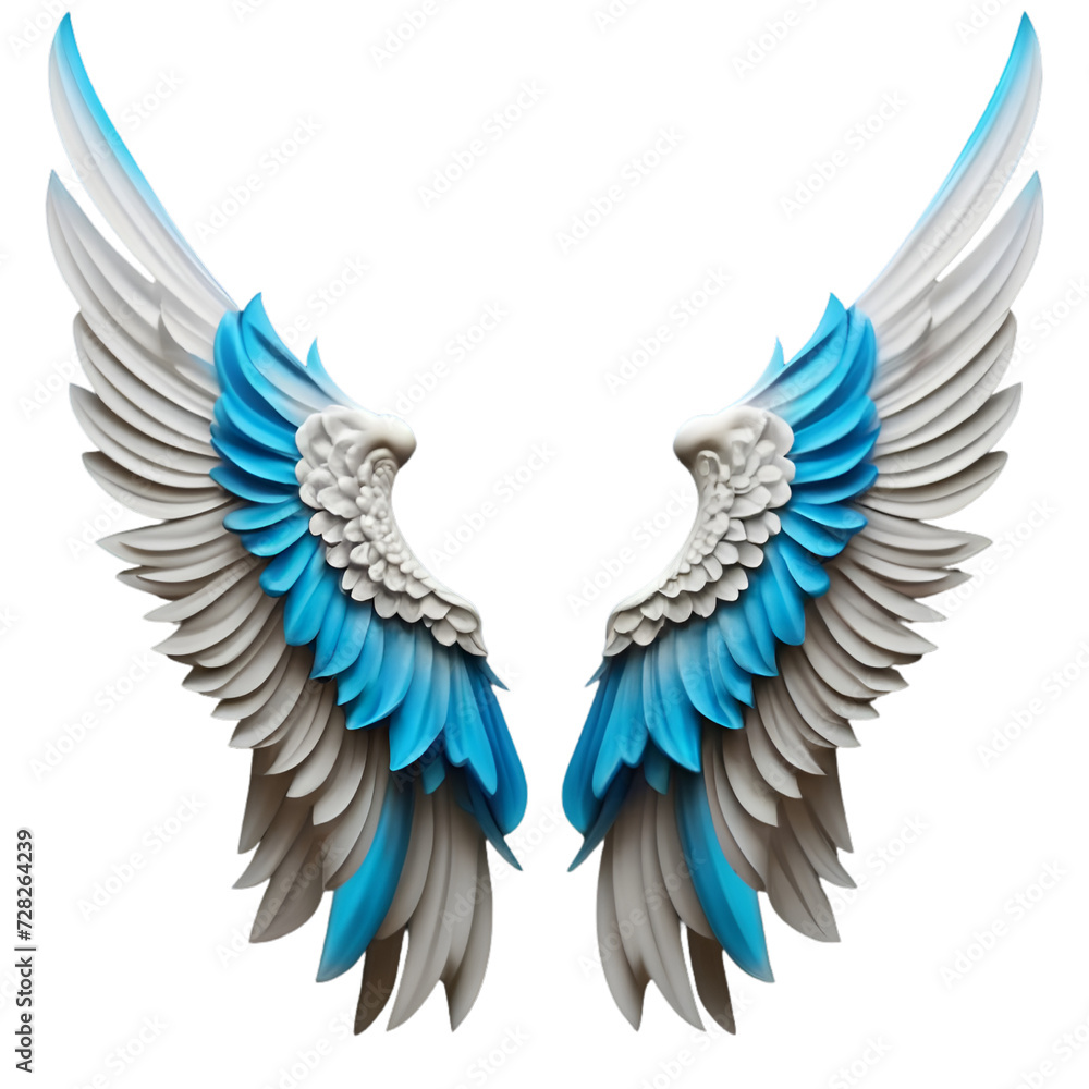 Fototapeta premium Free Photo Beautiful angel wings and light blue color Ai Generated