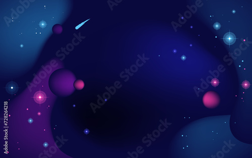 Fototapeta Naklejka Na Ścianę i Meble -  Vector space background . Cute flat style template with Stars in Outer space