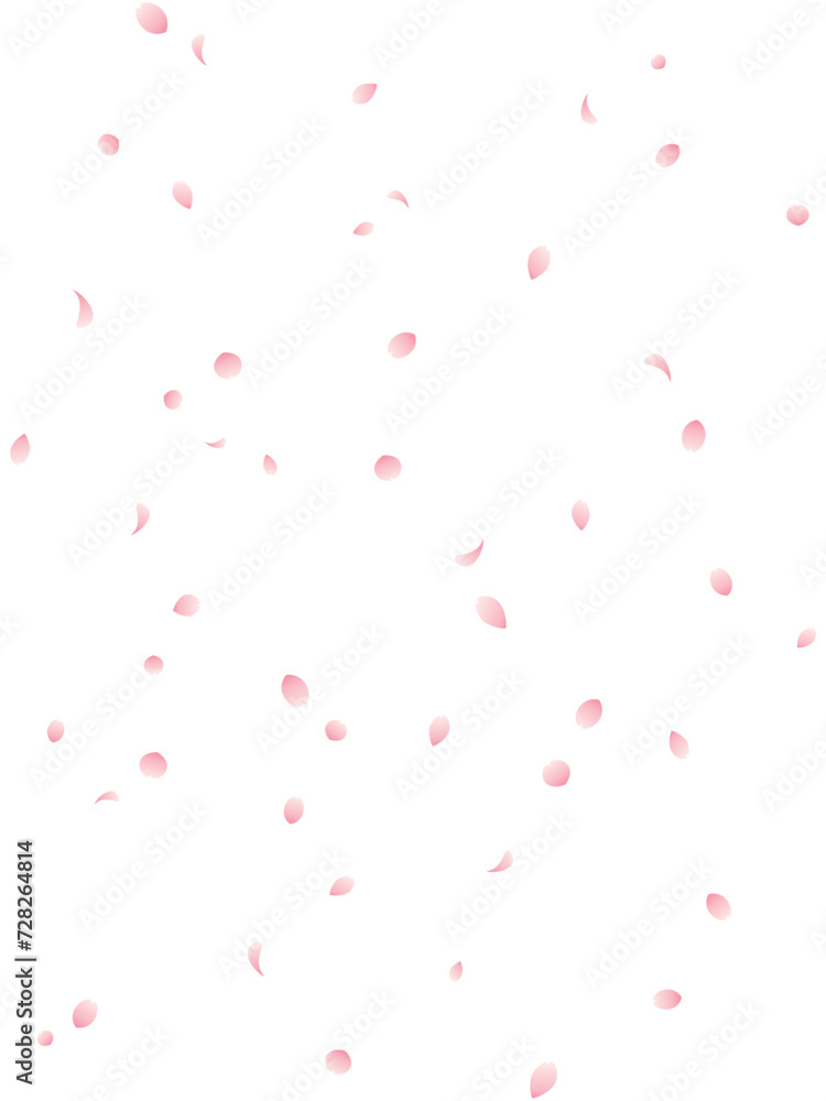 桜の花びらが舞う背景の縦イラスト