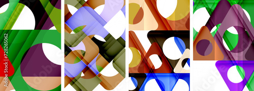 Abstract background set featuring captivating triangles. Harmonious blend of geometry and style, these designs bring modern flair