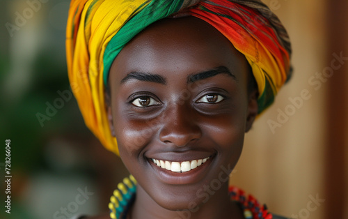 Smiling Woman With Colorful Turban