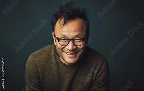 Multiracial Man With Glasses Smiling for the Camera