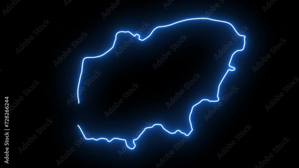 Animation of a usak map of Turkey with a glowing neon effect Animation of a usak map of Turkey with a glowing neon effect