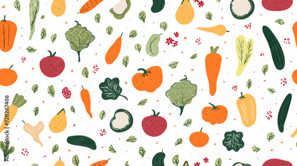 Small organic healthy vegetables, pattern banner wallpaper Small organic healthy vegetables, pattern banner wallpaper